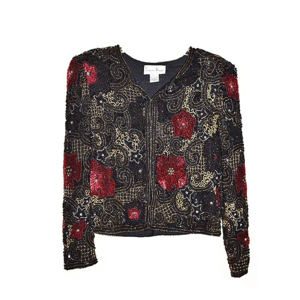 Vintage Laurence Kazar New York Silk Beaded Jacket